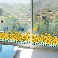 Wallpaper Decal with flower base and white fence - K4