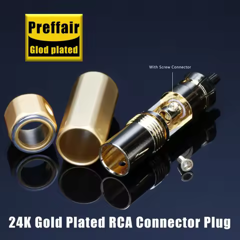 RCA Connector with Screw Locked RCA Connector Gold Plated 9mm RCA Plug for Audio HiFi Interconnect C