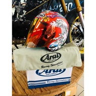 Arai Oriental Flat Orange Fluo Sticker Tanam Dragon Mount Fuji Koi Fish With Arai Helmet Beg Arai Box 1:1