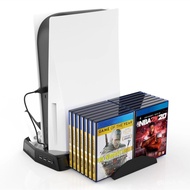 For SN PlayStation 5 Vertical Stand Cooling Fan Stand Dual Controller Station Fast Charger for PS5 Console Disc Storage