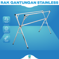 Jemuran Baju Lipat Stainless Steel Jemuran Pakaian 240cm Tempat Jemuran Baju Jemuran hanger Portable