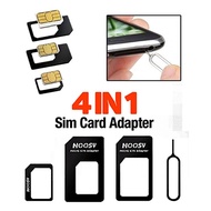 4 IN 1 Micro SIM Card Holder Noosy Nano SIM Card Adapter With Ejector Pin Router Modem Mobile Phone Sim Card Converter