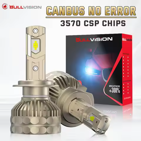 Bullvision H7 LED Canbus Headlight Super HB4 H11 H4 H1 9012 HB3 9005 9006 H8 Lights Plug-N-Play Bulb