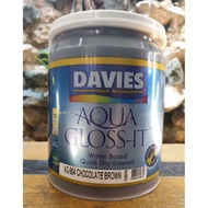 ┋﹊۞Aqua Gloss-it AG-904 Chocolate Brown 1L Davies Aqua Gloss It Water Based Enamel Paint 1 Liter