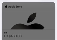 Apple Store 禮品卡 餘額 $430
