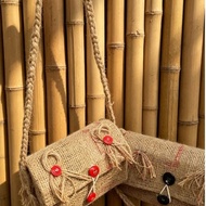 Aesthetic burlap sack craft bag