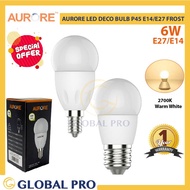 [SUPER DEAL] 6W AURORE LED Deco Bulb P45 E14/E27 Frost 2700K Warm White/1 Year Warranty (Dimmable / Non-Dimmable)
