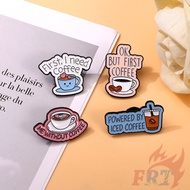 ✿ I Need Coffee Brooches ✿ 1Pc/4Pcs Doodle Enamel Pins Backpack Button Badge Brooch