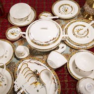 European-Style Bone China Ceramic Plate Set  Dinner Set Plates And Dishes Dinnerware Nordic Kitchen Porcelain Tableware