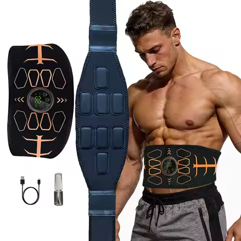 ABS Trainer Muscle Toner Abdominal Toning Belt USB For Men Women Body Waist Massage Fitness Equipmen