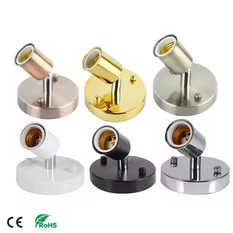 6 Colors Wall Lamps Sconces 180 Degrees Rotation Wall Lights E26 E27 Lampshade Holder Decor For Bar 