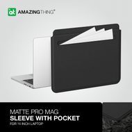 AMAZINGthing - Matte Pro Mag 電腦包 自帶儲物口袋 適用於蘋果Apple 16吋 MacBook Pro 及其他16吋以下筆記本電腦 便攜手提電腦包 - 黑色