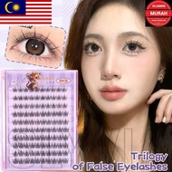 MP -[BQI] Curling False Eyelashes - Long Style Light Thin Fake Eyes Lashes - 3 Segmented Type, Self-