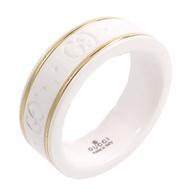 GUCCI White Zirconia/18K黃金 Icon Ring戒指