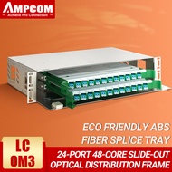 AMPCOM 24-Core ODF Optical Distribution กรอบ Optic Patch แผง LC SC FC เดี่ยวโหมดหลายโหมด OS2 OM2 OM3