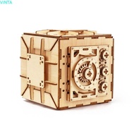 VINTA 3D Wooden Model Locker Kit, DIY Coin Bank Safe Box DIY Coin Bank Mechanical Puzzle, Brain Teas