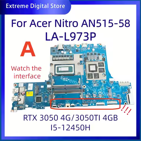 LA-L973P Is Suitable for Acer Nitro AN517-55 AN515-58 Laptop Motherboard, with I5-12TH CPU RTX3050/R