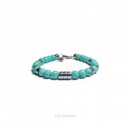 CW Manila - 0RION Bracelet - 6mm Turquoise Stone w/ Silver Hematite Spacers - Lobster Clasp - Unisex