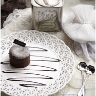 Ceramic Plate 26cm Intricate Lace White cake serving Plate saint james ST anna kim fine china decor