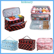KOK Crochet Bag with 3 Eyelets Yarn Storage Organiser Knitting Bag Yarn Bag Yarn Holder Crochet Accessoriess for Crochet