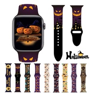 [New Product] Halloween Apple Silicone Print Belt is suitable for iWatch series SE 7 6 5 4 3 2 1 Pum