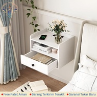 Minimalist and Aesthetic Floating Hanging Nightstand Rak Buku