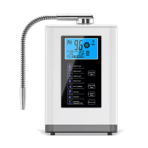 Alkaline Water Machine, Titanium Platinum Coating Alkaline Water ionizer, Produces pH5.5-9.5 Acidic 