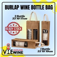 VIEwine Burlap Wine Bottle Bag  ( Ready Stock )