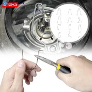 DGF  9/12Pcs Car Headlamp Light Bulb Retainer Spring Clips Buckles Metal Headlight Bulb Spring Clips