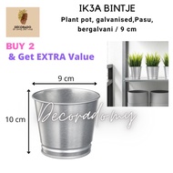 Pasu Bunga,Plant Pot Galvanised Pasu Bergalvani Pasu Bunga Pot Bunga Pasu Kecil 9cm