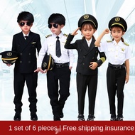Children S Pilot Suit Chinese Captain Uniform Shirt Air Force Baby Aviation Professional Dress Boys And Girls Kanak-kanak Kapten Cina Pakaian Seragam Baju Tentera Udara Bayi Penerbangan Profesional Anak Laki-laki Dan Perempuan