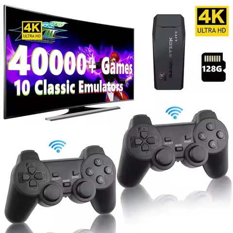 M8 Retro Game Console with 10000/20000/40000+ Video Game Stick 2.4G Wireless Gaming Controller 4K HD