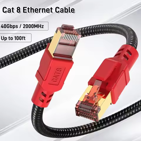 Cat 8 Ethernet Cable , High Speed Braided 40Gbps 2000Mhz Network Cord RJ45 cable Compatible for Gami