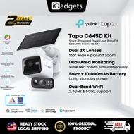 TP-Link Tapo C645D KIT 2K 3MP Solar Powered Dual Lens Pan/Tilt WIFI Camera | AI Tracking | Night Vis