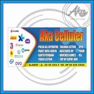 AKA PRINTING/ CETAK SPANDUK KONTER / CETAK SPANDUK JUAL PULSA / SPANDUK KONTER PULSA / BANNER KONTER