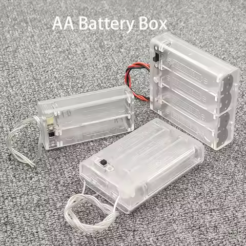 AA Battery Box AA Battery Case AA Battery Holder AA Storage Box DIY Leads With Cover With ON/OFF 2/3