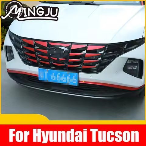 Red Stripes Car Sticker Grille Decal Auto Parts Car Front Trim Strips Reflective Decal Decoration Fo