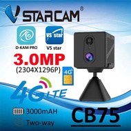 Vstarcam CB75 ( ใส่ซิมได้ ) 3.0 MP (1296P) กล้องวงจรปิดไร้สาย indoor มีแบตเตอรี่ในตัว กล้องmini มีระ