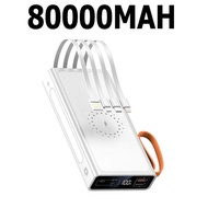 Fast delivery PowerBank แบตเตอรี่สำรอง ชาร์จเร็ว 80000 mAh QC 3.0 2.0 มาพร้อมสายสี่สาย ชาร์จแฟลชไร้ส