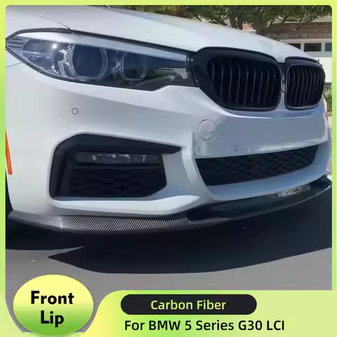 for BMW 5 Series G30 LCI M Sport 2021-2023 Carbon Fiber Front Bumper Lip Spoiler Splitters Guard Fro
