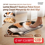 CAT MAT Super Fast Water Absorbent Diatomite MAT Anti-Slip 3D Design CAT Motif Aesthetic Bathroom MA