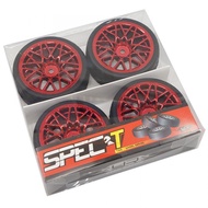 Yeah Racing WL-0108 Spec T LS Wheel Offset 3 Red w/Tire 4pcs For 1/10 Touring