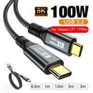 KY89 USB 3.2 Gen 2 Type C to C Cable For Xiaomi 17T 17TPro Samsung A37 5G type c fast charging cable