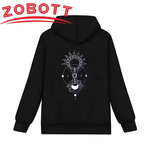 The Eclipse First Khaotung Cosplay Black Cotton Hoodie Unisex Adult Sweatshirt Jacket Winter Fleece 