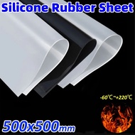 1Pc 500*500mm Silicone Rubber Sheet Heat-resistant Plate Translucent Mat black/white Thickness 0.5/1