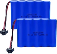 GENYESTAR 2 Pack 6.0V 700mAh Ni-cd Rechargeable AA Battery Pack for 11 Channel RC Excavator RC Truck