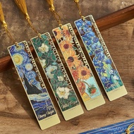 4 PCS Metal Bookmark with Tassel, Van Gogh Art Book Marks for Reading Women & Men,Book Lover Gifts f