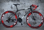 จักรยานเสือภูเขา มีเกียร์ 24 Speed จักรยานฟิกเกียร์เสือหมอบ ขนาดเฟรม 49 cm ล้อ 26 นิ้ว ขอบ 60 มิล เฟรมเหล็ก ขนาดยาง700x23c