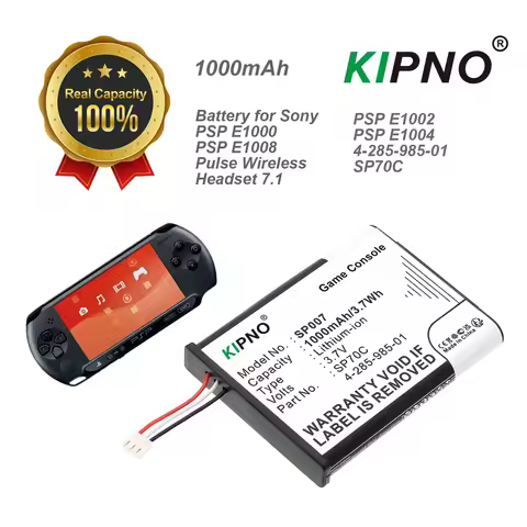 KIPNO 1000mAh Game Console Battery SP70C for Sony PSP E1000, PSP E1002, PSP E1004, PSP E1008, Pulse 
