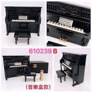 可刻字! 610239 — 迷你直身鋼琴 wooden Upright Piano 木製音樂盒模型 (B-黑色) music box，musicbox 音樂為天空之城